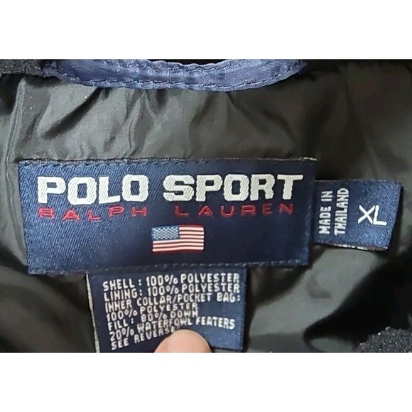 Polo Sport Ralph Lauren USA mens Puffer Vest XL Navy Down Zip Up pockets - Picture 4 of 9